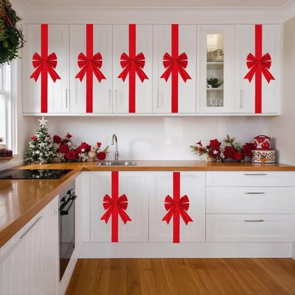 🎄4PCS Red/Green Christmas Cabinet Ribbon