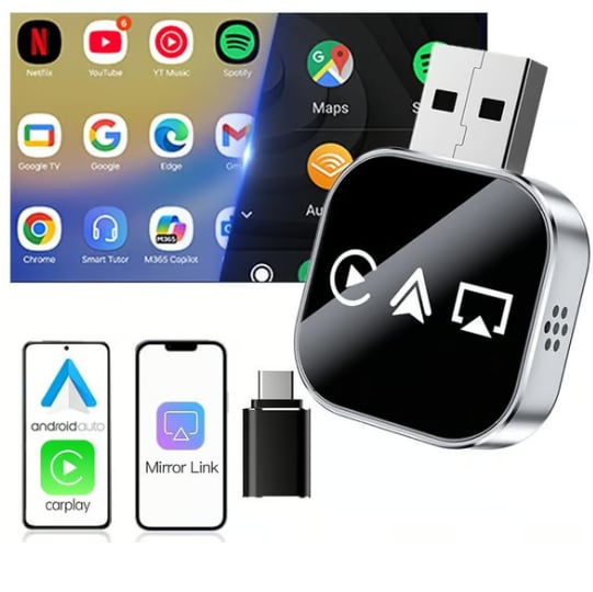 🔥2025 Upgrade 3-in-1 Wireless CarPlay Adapter