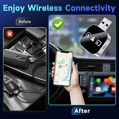 🔥2025 Upgrade 3-in-1 Wireless CarPlay Adapter