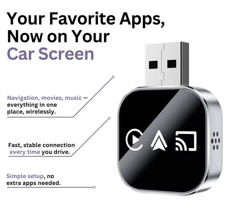 🔥2025 Upgrade 3-in-1 Wireless CarPlay Adapter