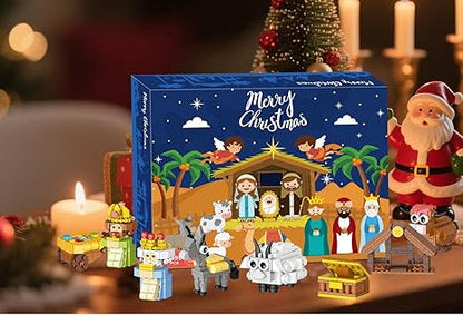 2025 Kids, 24 Days of Nativity Advent Calendar Building Blocks