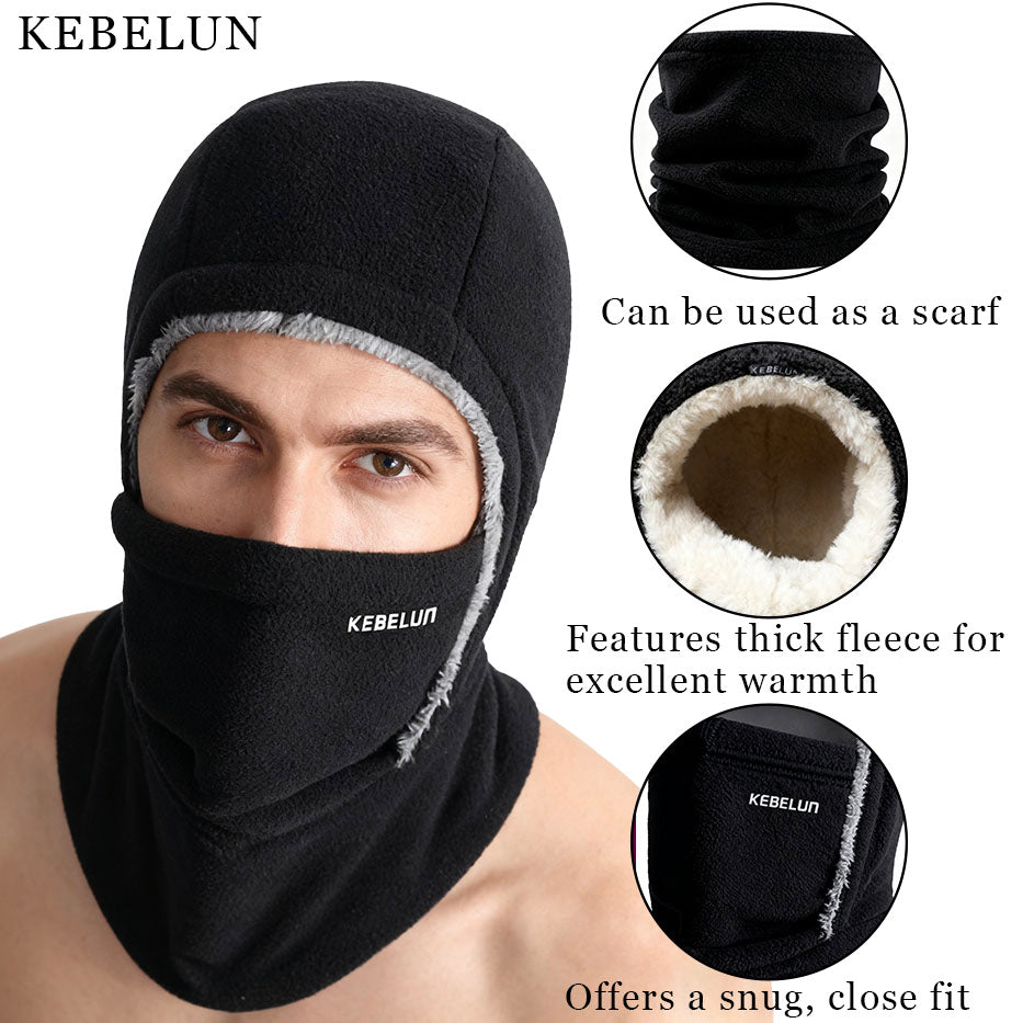 Winter Cycling Warm Windproof Face Mask Neckband Integrated Headgear