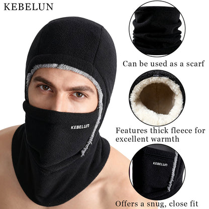Winter Cycling Warm Windproof Face Mask Neckband Integrated Headgear