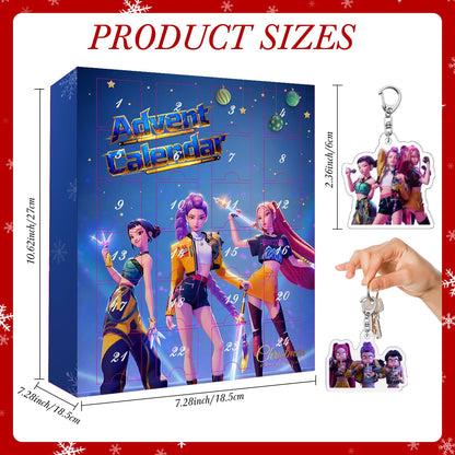Demon Hunters Advent Countdown Calendar With 24pcs Keychain