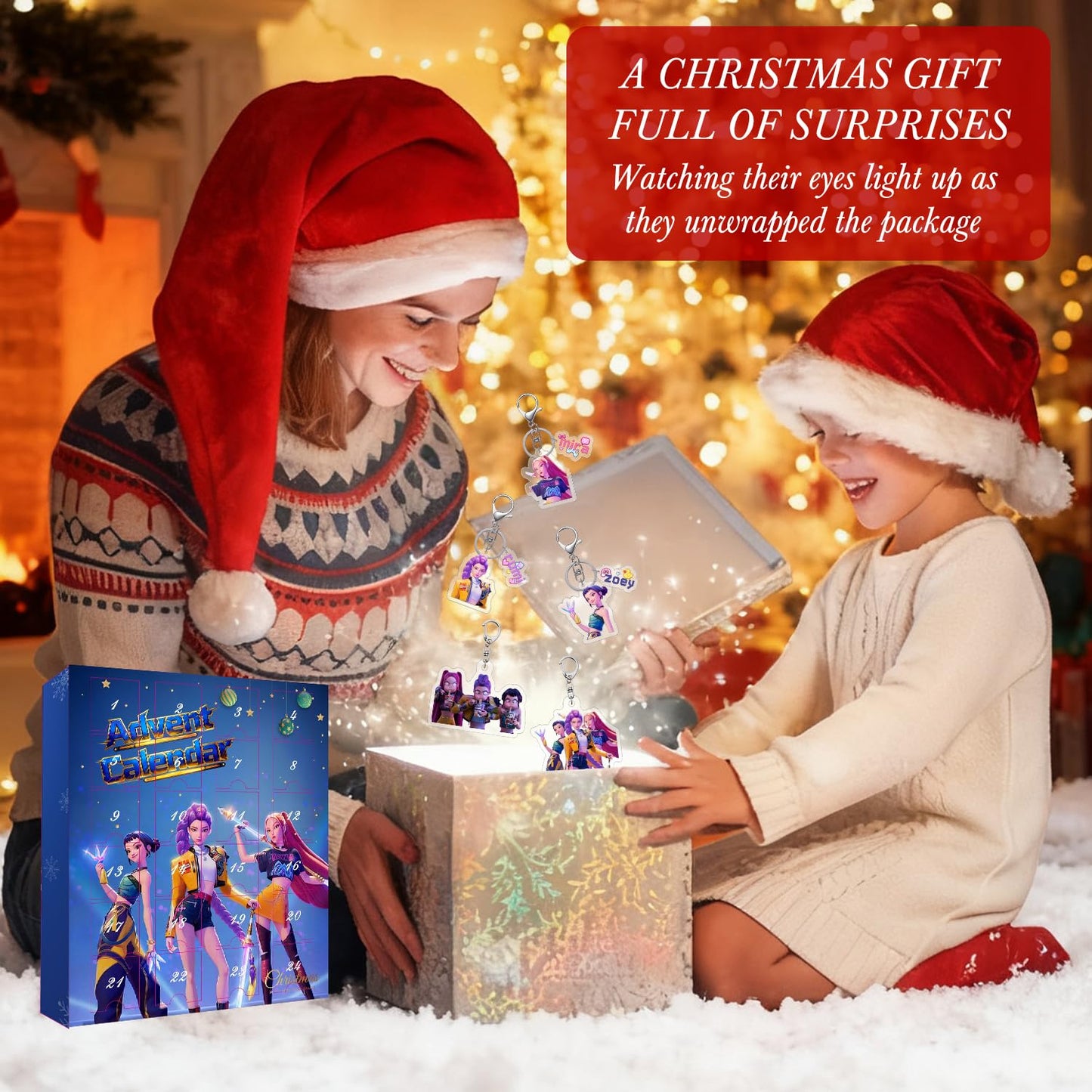 Demon Hunters Advent Countdown Calendar With 24pcs Keychain